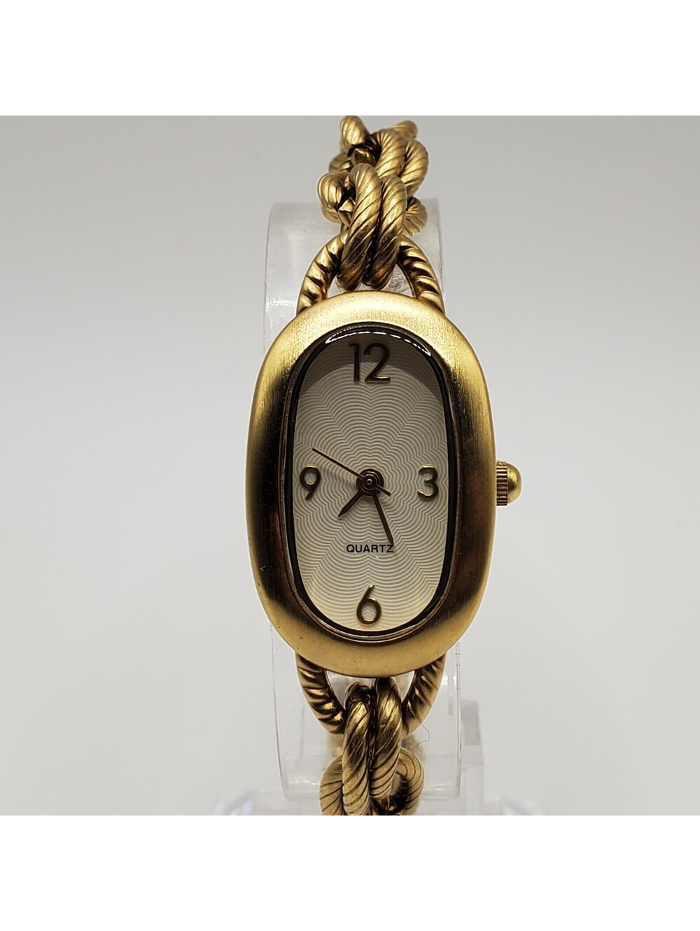 Quartz Chain Link Style Band Womens Watch Gold Tone 19mm New Battery